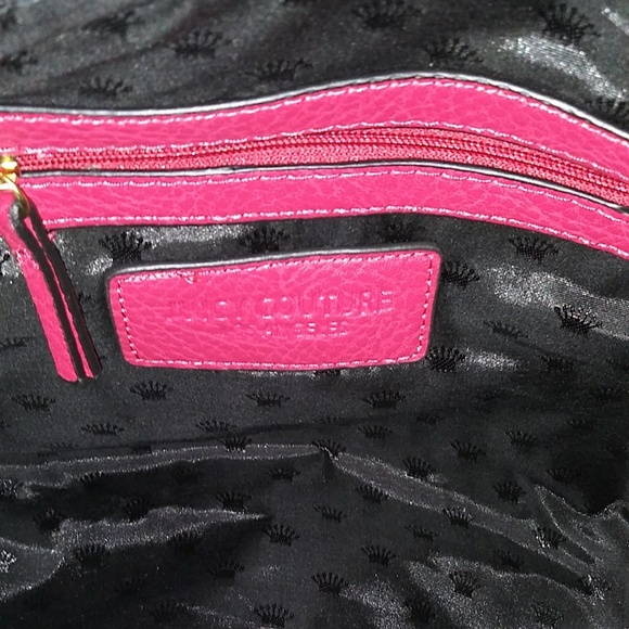Juicy Couture Diagonal Zipper Satchel Leather Red - Picture 6 of 8